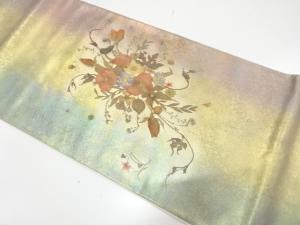 作家物　花香織　花模様　袋帯